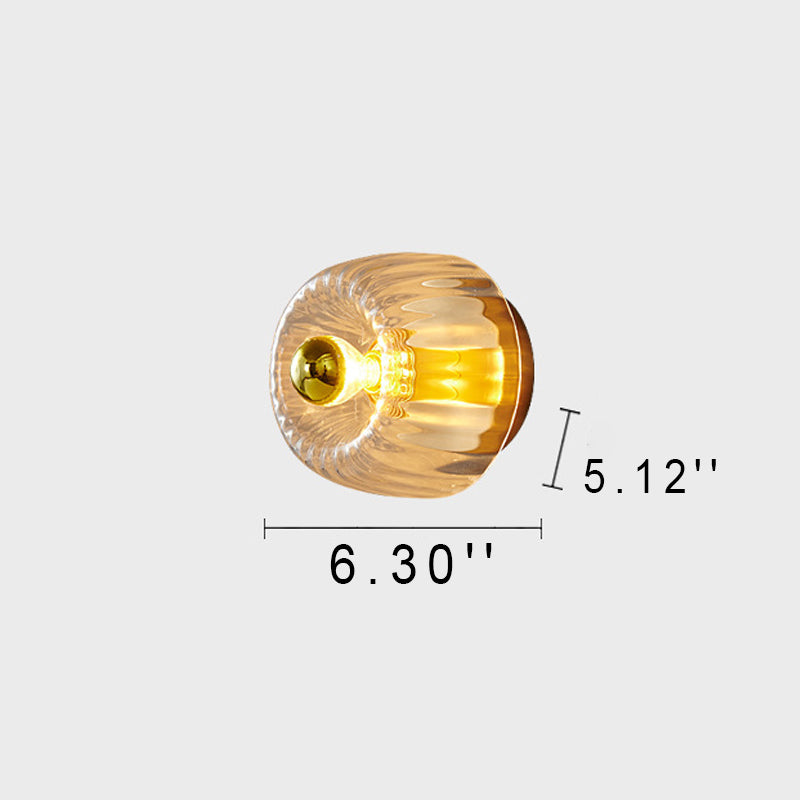 BrassRay Wand- en Plafondlamp – Luxe Zonvormige Lamp van Koper & Glas