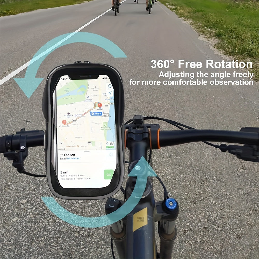 Waterdichte Telefoonhouder voor Fiets en Motor – 360° Draaibaar en Geschikt voor 4,5–6,4 inch
