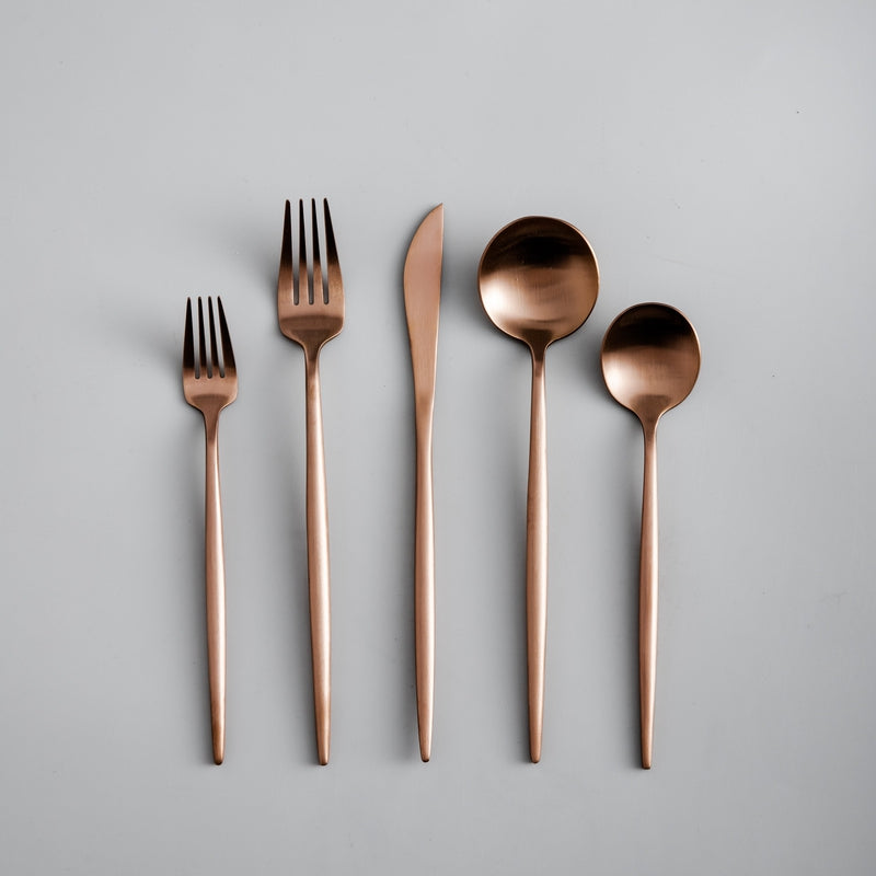 Minimalistisch Bestekset 20-Delig - RVS met Gouden Coating