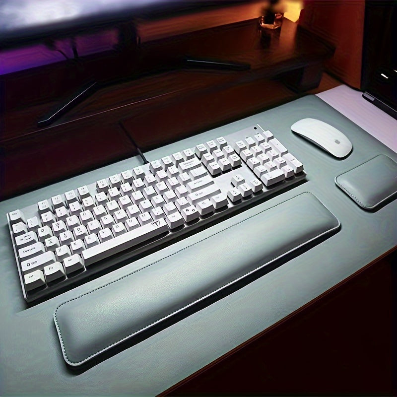 Driedelige Bureauset van PU-Leer – Met Onderlegger en Polssteunen