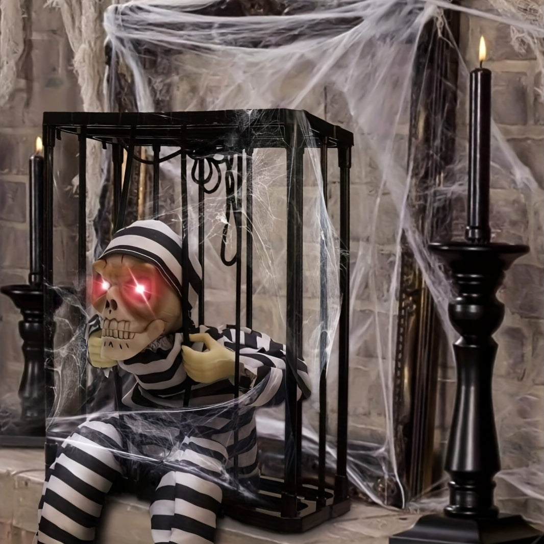 TerrorBone Geanimeerd Schreeuwend Skelet – Hangende Halloween Prop met Bewegingssensor