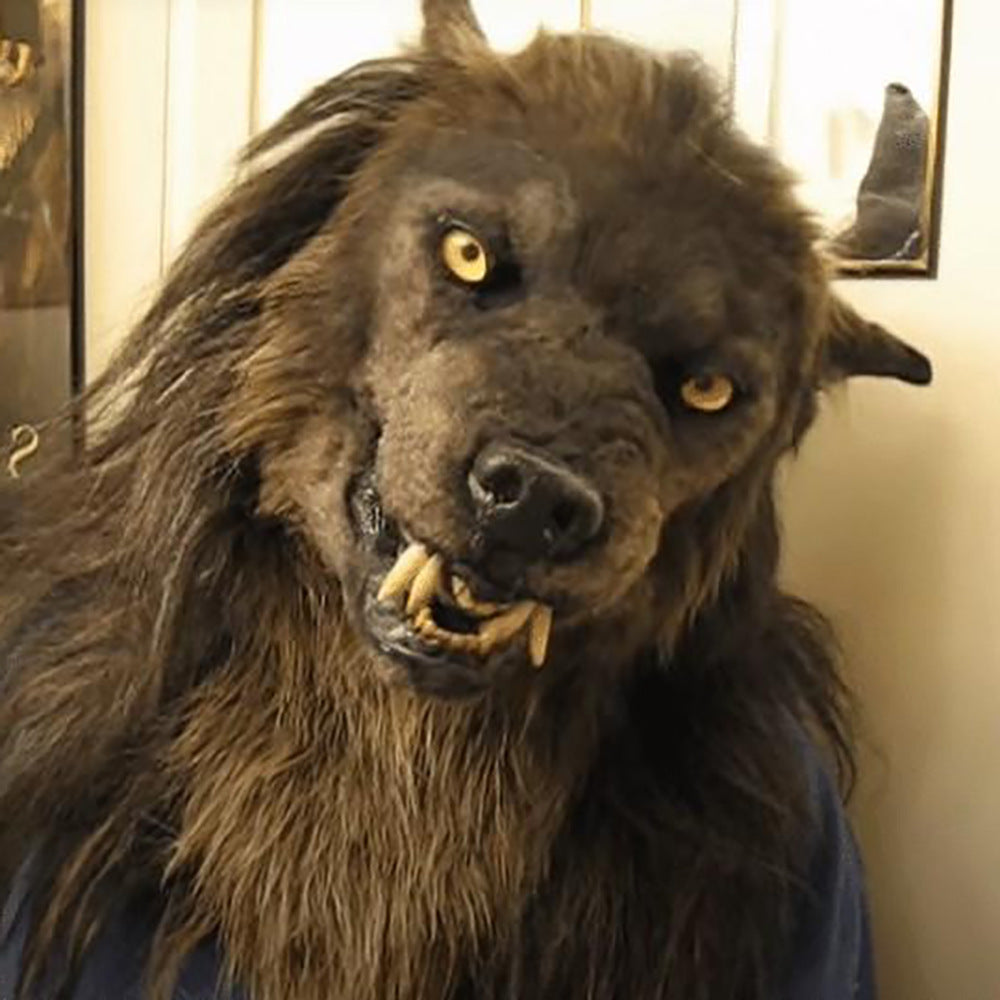 Interactieve Weerwolf Masker met LED-ogen en Beweegbare Oren