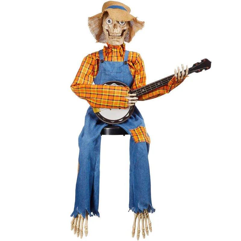 Gloeiende Banjo-Skeletten Duo - Interactieve Halloween Decoratie