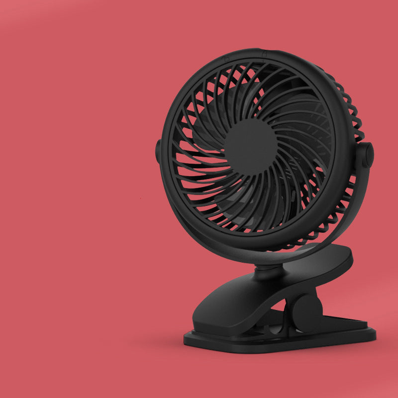 Draagbare Klemventilator met 360° Rotatie – USB & Oplaadbare Batterij