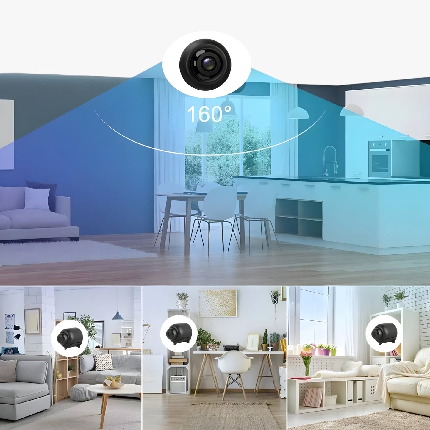 Uniko HD Mini Beveiligingscamera – Draadloze 1080P Bewaking met Nachtzicht & Bewegingsdetectie