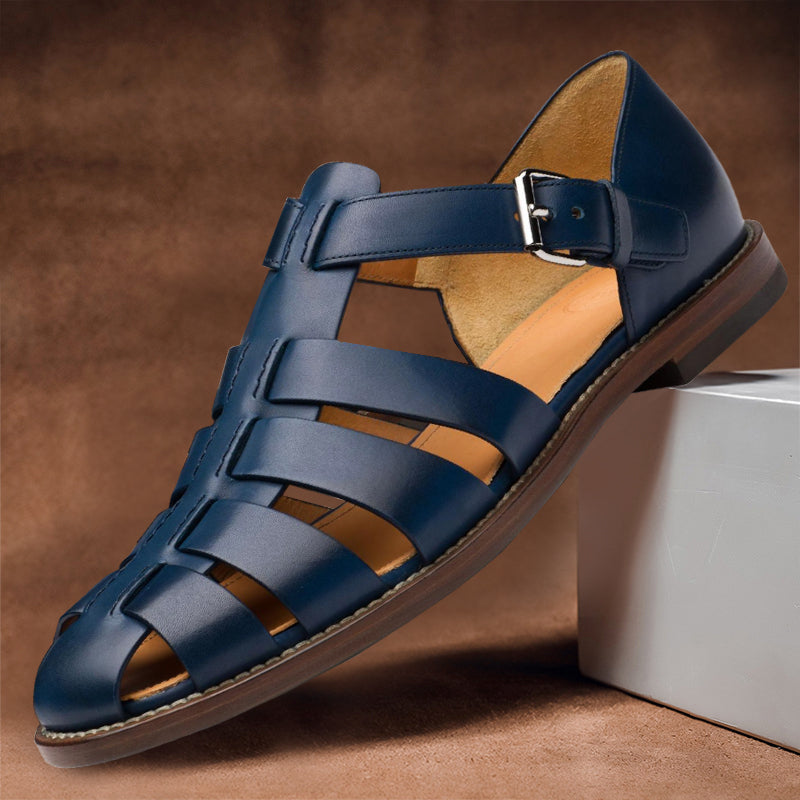 Wilhelm – Lederen Antislip Sandalen voor Heren met Gespsluiting