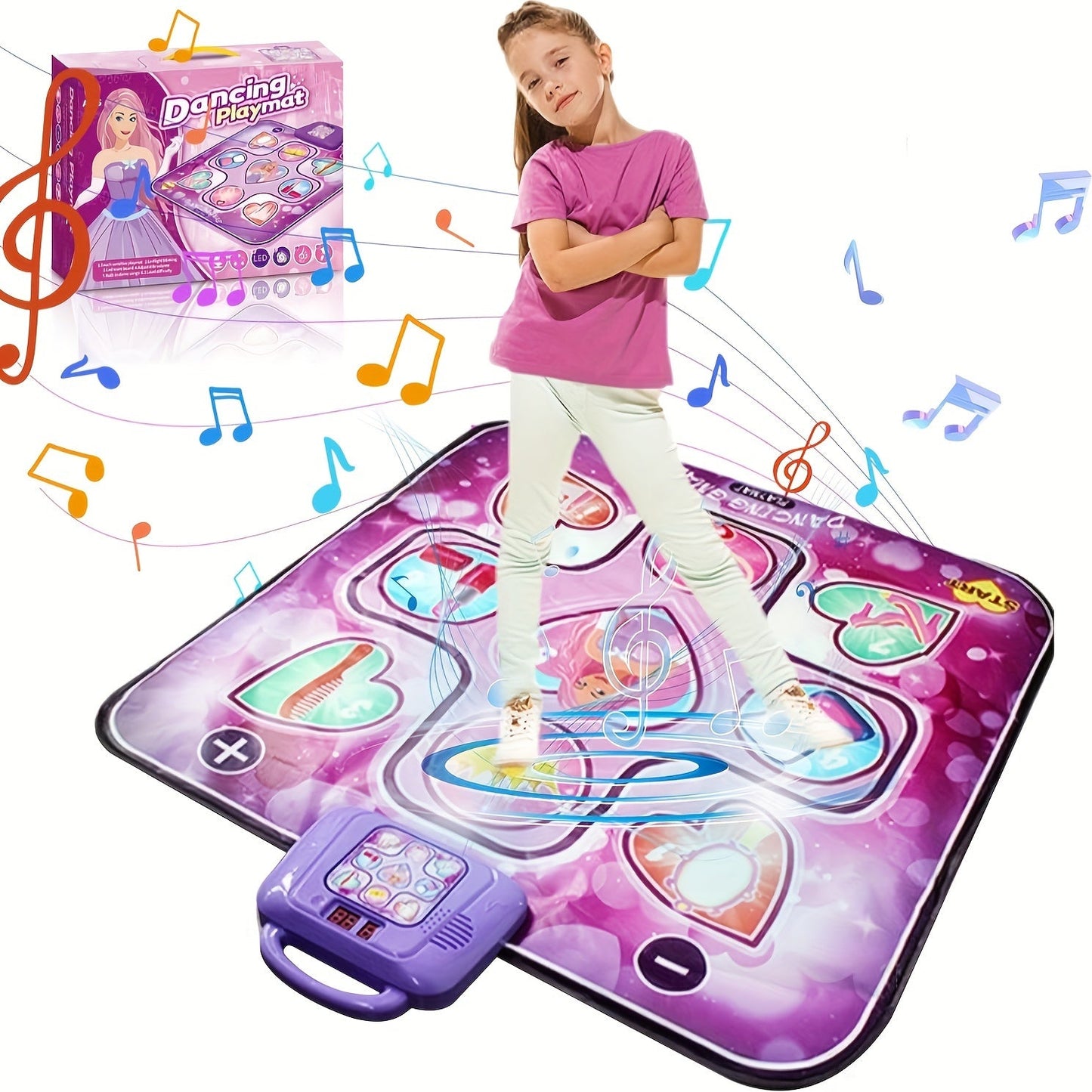 Roze Dansmat voor Kinderen met Scorefunctie en Ritmisch Spel – Zonder TV – DansFun Mat