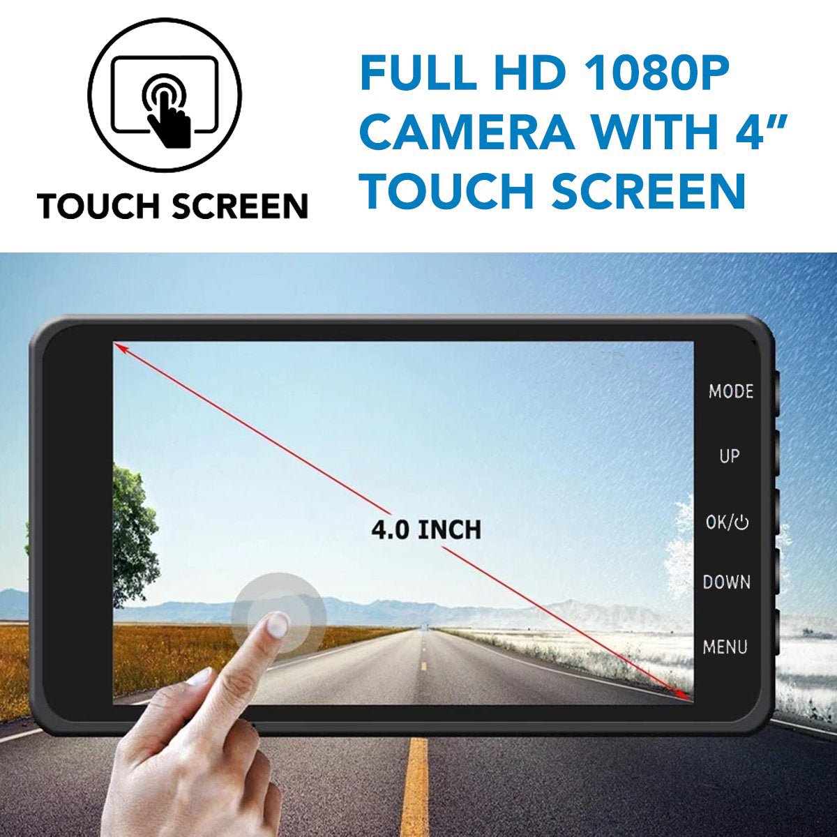 Dashcam DuoView 1080P – Voor & Achter Beeld met Nachtzicht en Bewegingsdetectie