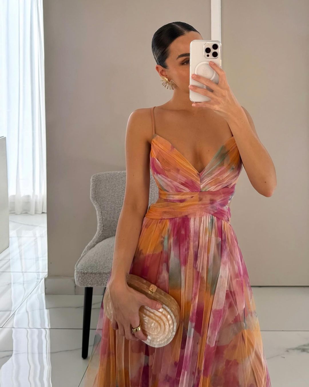 FloraBreeze Flowy Zomerjurk met Bloemenprint en Open Rug