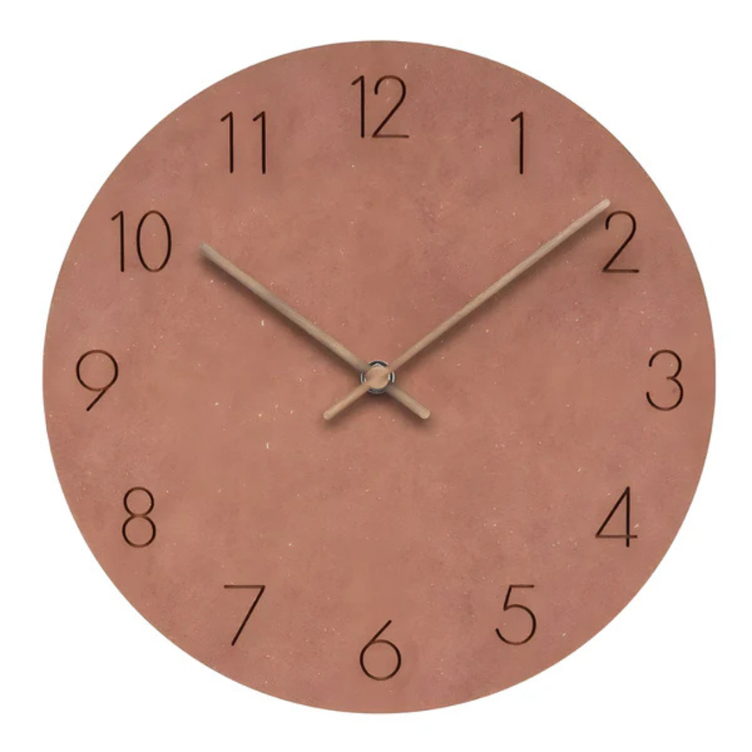Grote Wandklok van Hout – Minimalistisch Design met Geruisloos Uurwerk