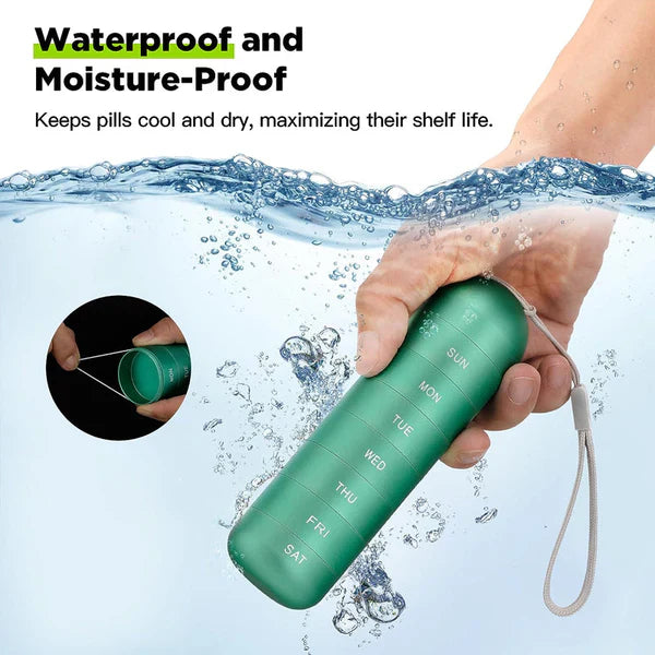 MediSafe Weekbox – Waterdichte Aluminium Pillendoos met 7 Compartimenten