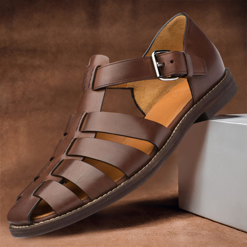 Wilhelm – Lederen Antislip Sandalen voor Heren met Gespsluiting