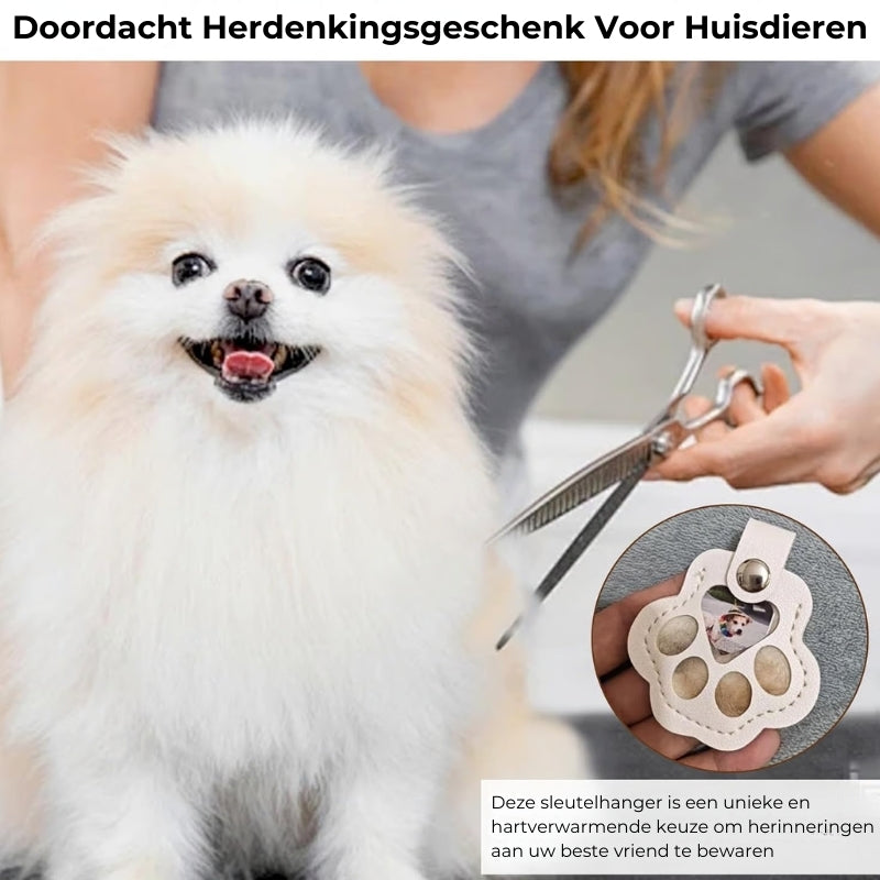 PawMemorie Sleutelhanger – Herdenkingshanger met Pootafdruk en Binnenvak