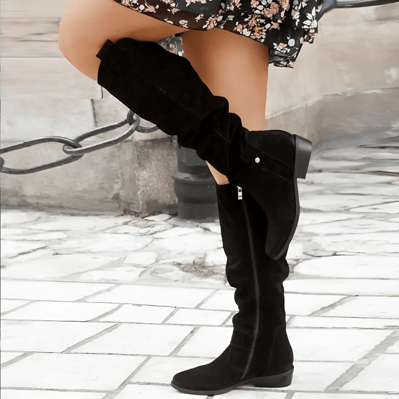 Kniehoge Suède Laarzen Aurora – Elegante en Comfortabele Dameslaarzen voor Herfst en Winter