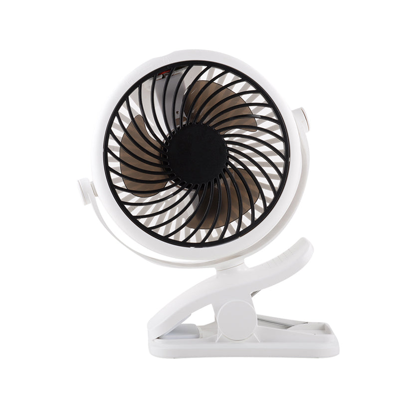 Draagbare Klemventilator met 360° Rotatie – USB & Oplaadbare Batterij