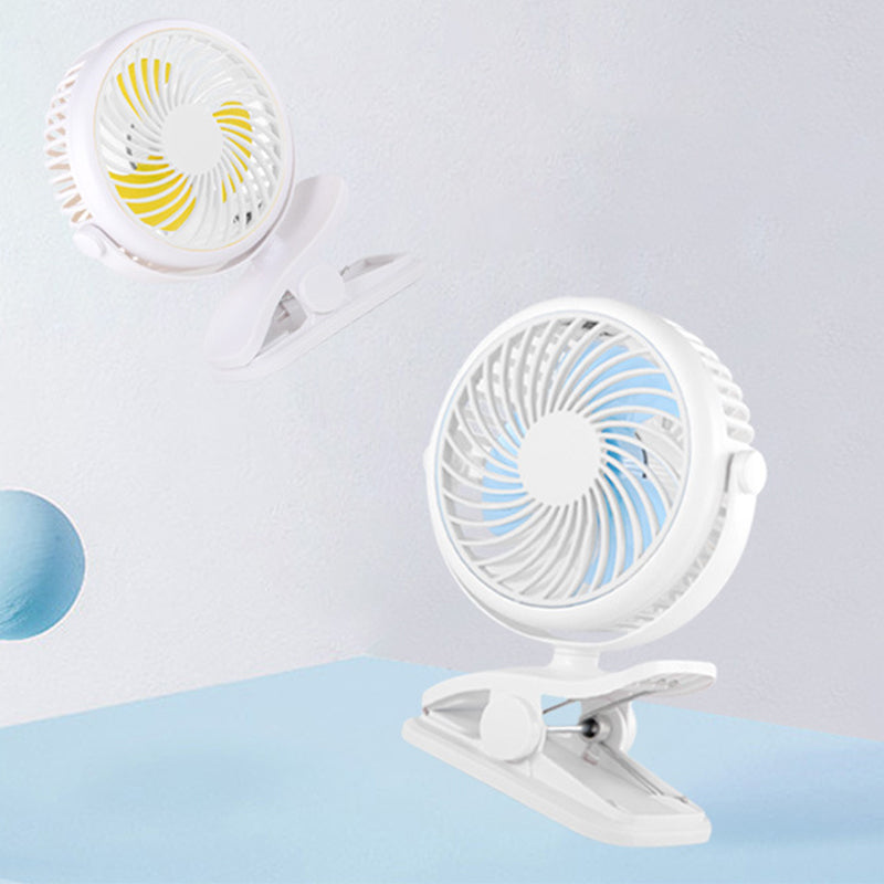 Draagbare Klemventilator met 360° Rotatie – USB & Oplaadbare Batterij