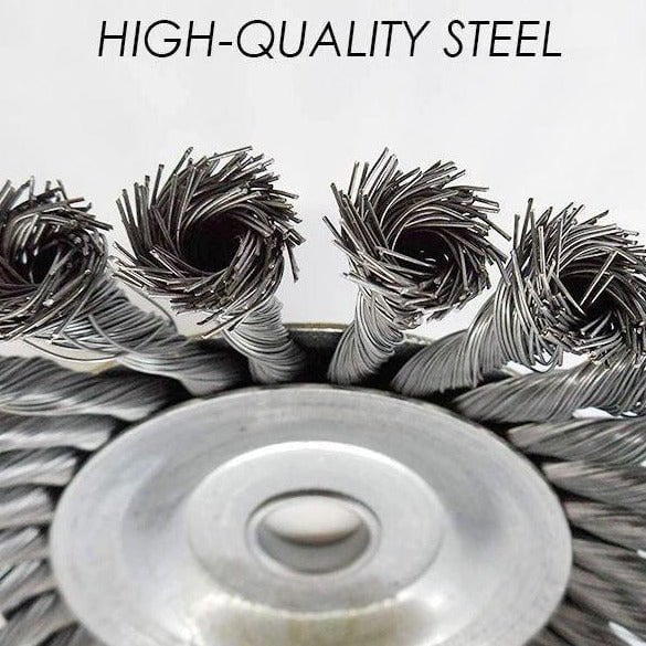 SteelTwist Onkruidborstel – 360° Trimmerblad van Gevlochten Staal (15 cm)