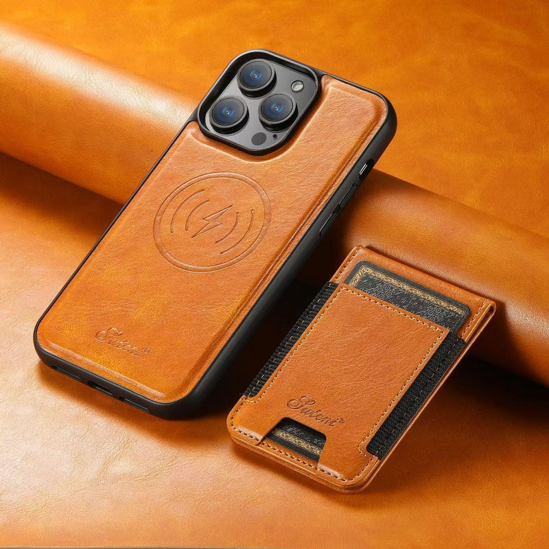 LuxCase Leren Telefoonhoes met Kaartsleuf en Standaard – Geschikt voor iPhone