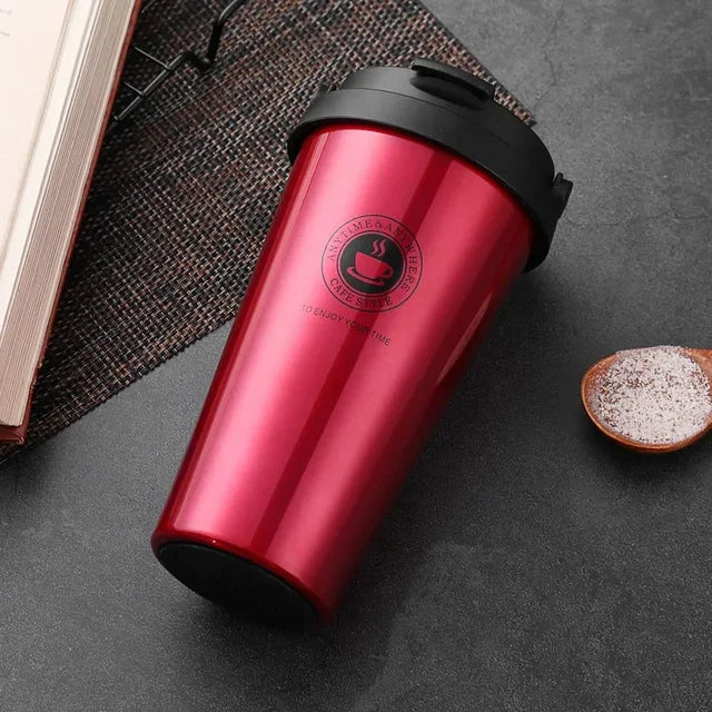 WarmKoud Isolatiebeker – Roestvrijstalen Reismok 500 ml met Schuifdeksel
