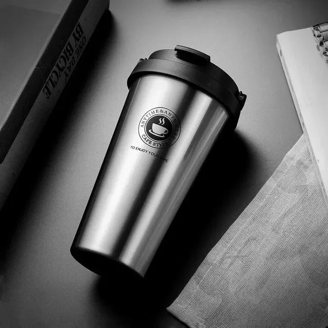 WarmKoud Isolatiebeker – Roestvrijstalen Reismok 500 ml met Schuifdeksel