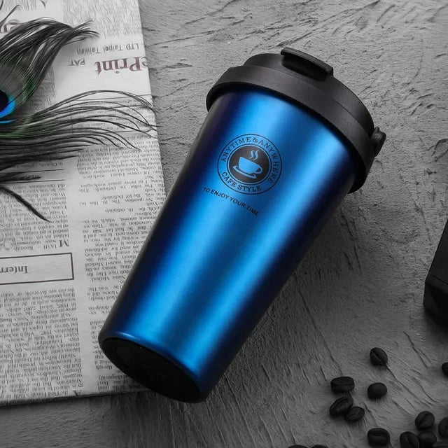 WarmKoud Isolatiebeker – Roestvrijstalen Reismok 500 ml met Schuifdeksel