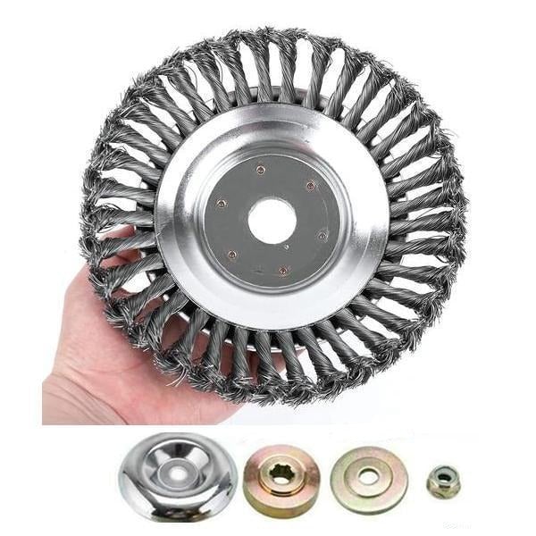 SteelTwist Onkruidborstel – 360° Trimmerblad van Gevlochten Staal (15 cm)
