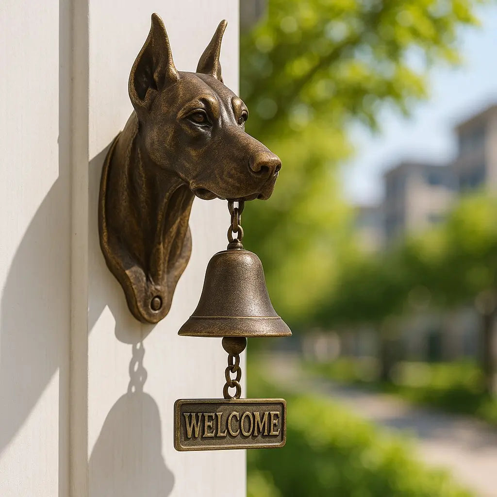 Welkomstbel Herderbronze – Elegante Wandbel met Duitse Herder Design