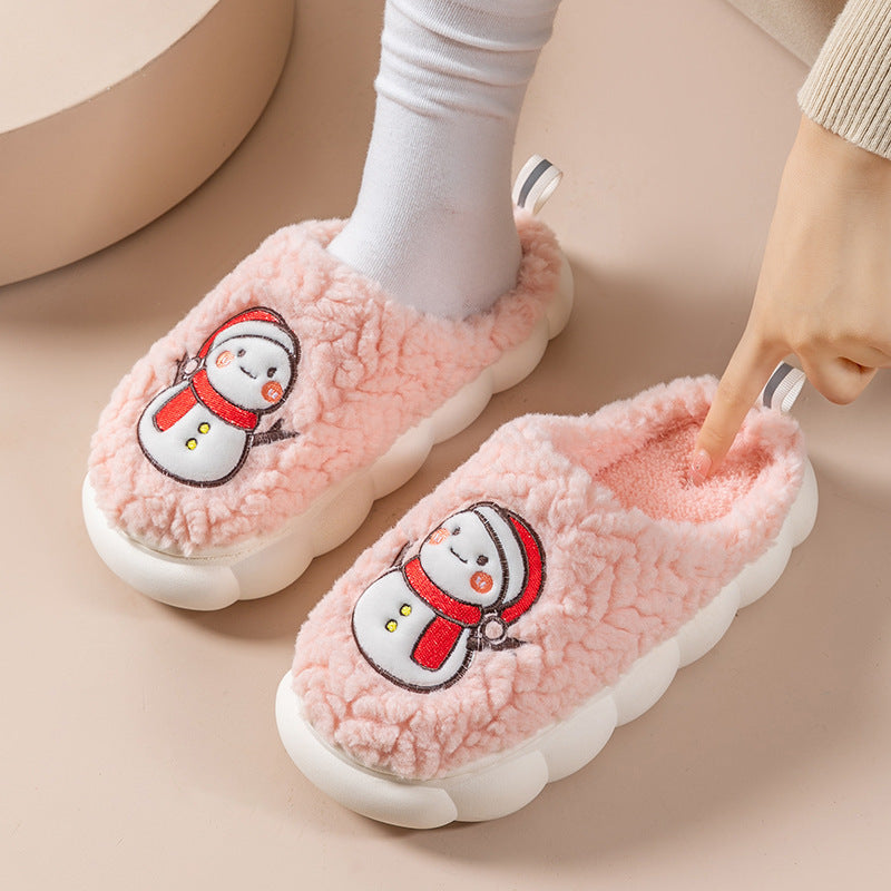 Warme Pluche Huissloffen met Antislip Zool