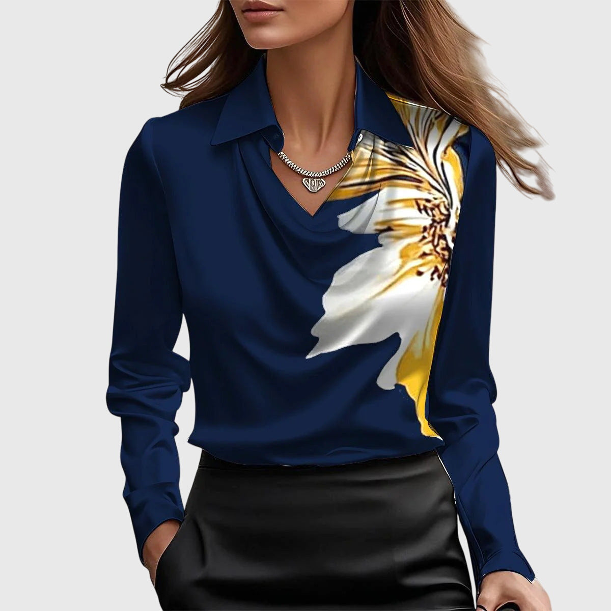 Sylvie Damesblouse – Elegante Glans en Comfortabele Pasvorm