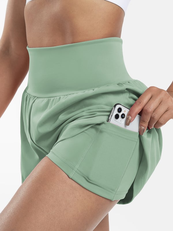 Dames Sportshort met Hoge Taille en Binnenbroek – De Beweegvrije Active Fit