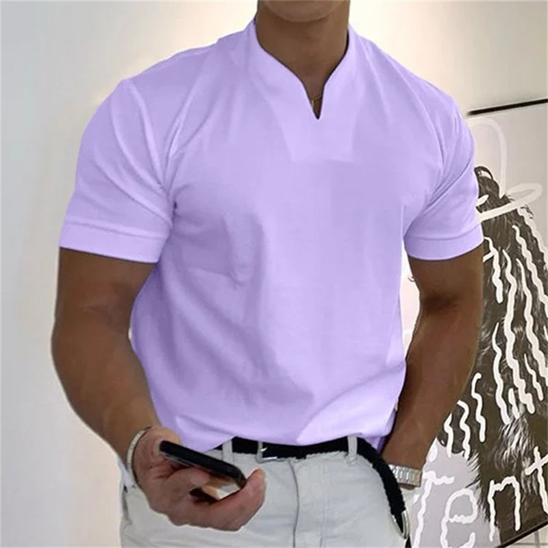 Heren T-shirt FitVibes – Sportief, Ademend en Casual met V-hals