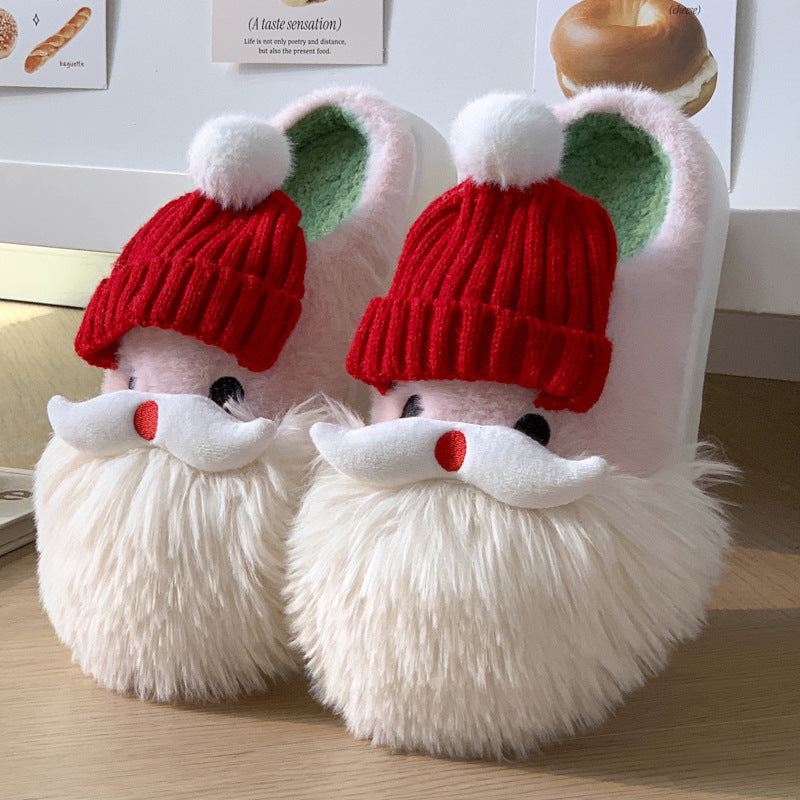 Warme Kerstpantoffels met Kerstman Ontwerp