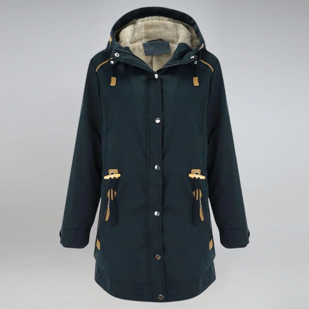ArcticChic Damesparka – Waterafstotende Winterjas met Verstelbare Taille en Warme Voering