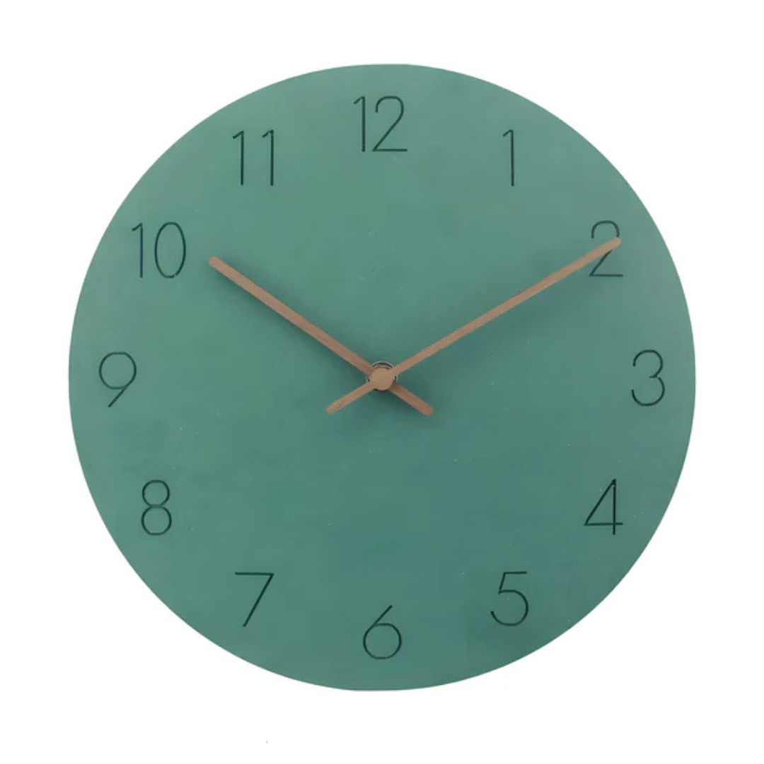 Grote Wandklok van Hout – Minimalistisch Design met Geruisloos Uurwerk