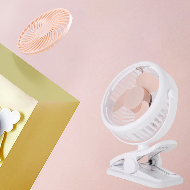 Draagbare Klemventilator met 360° Rotatie – USB & Oplaadbare Batterij