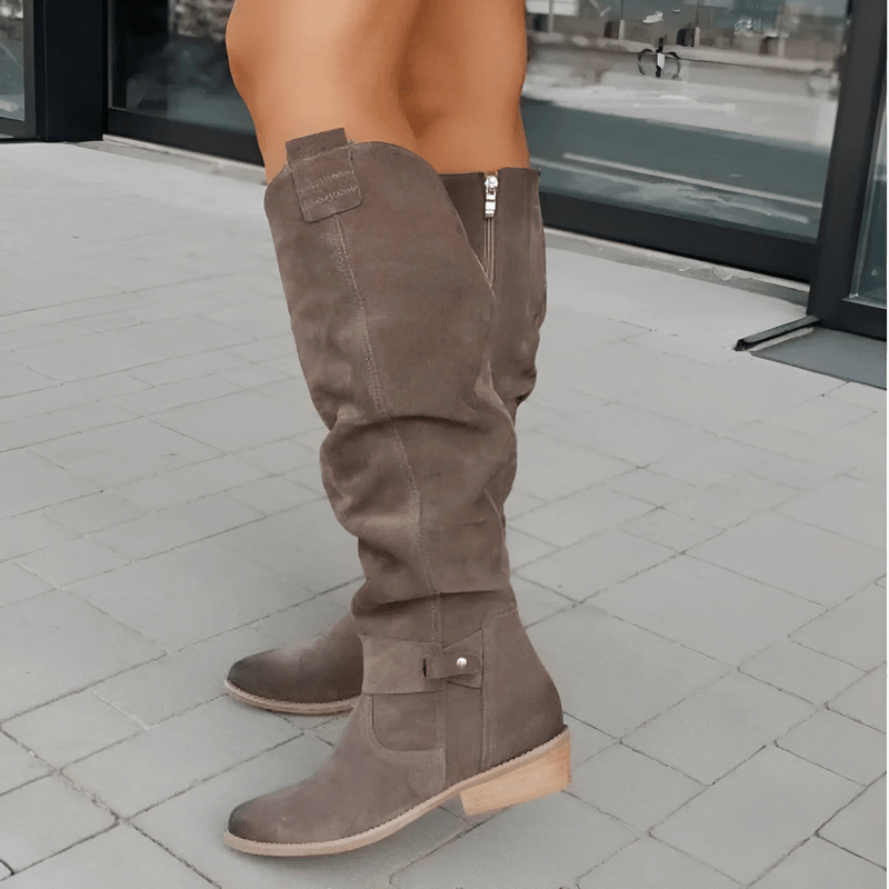 Kniehoge Suède Laarzen Aurora – Elegante en Comfortabele Dameslaarzen voor Herfst en Winter