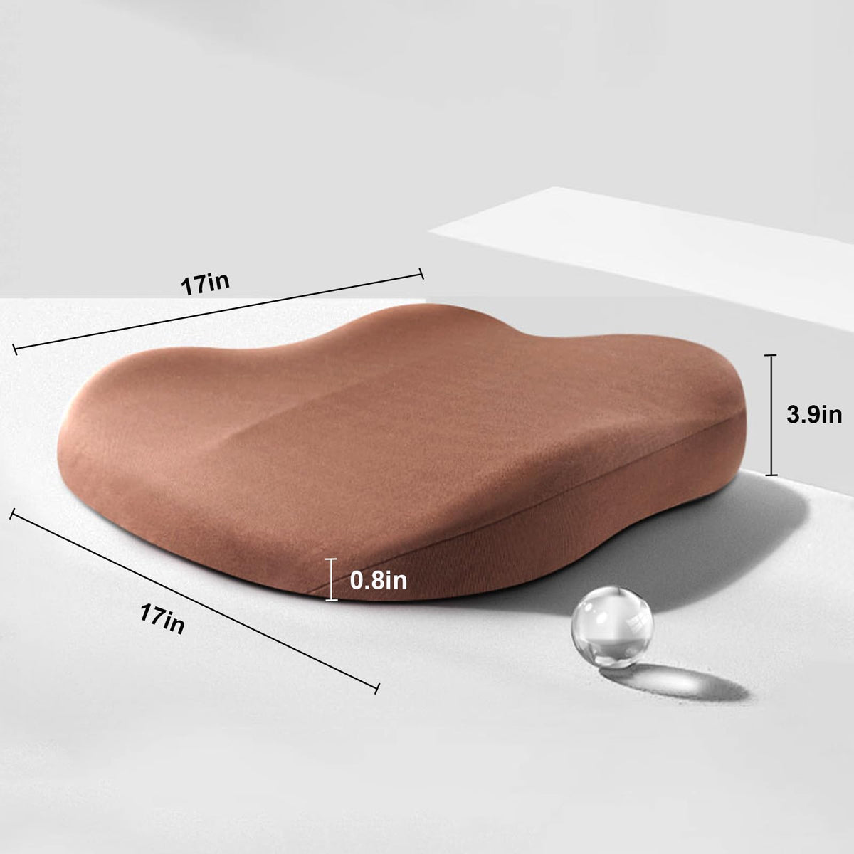Ergonomisch Zitverhoger Geheugenfoam - 7,6 cm Verhoging voor Auto en Kantoor, 43 x 43 cm