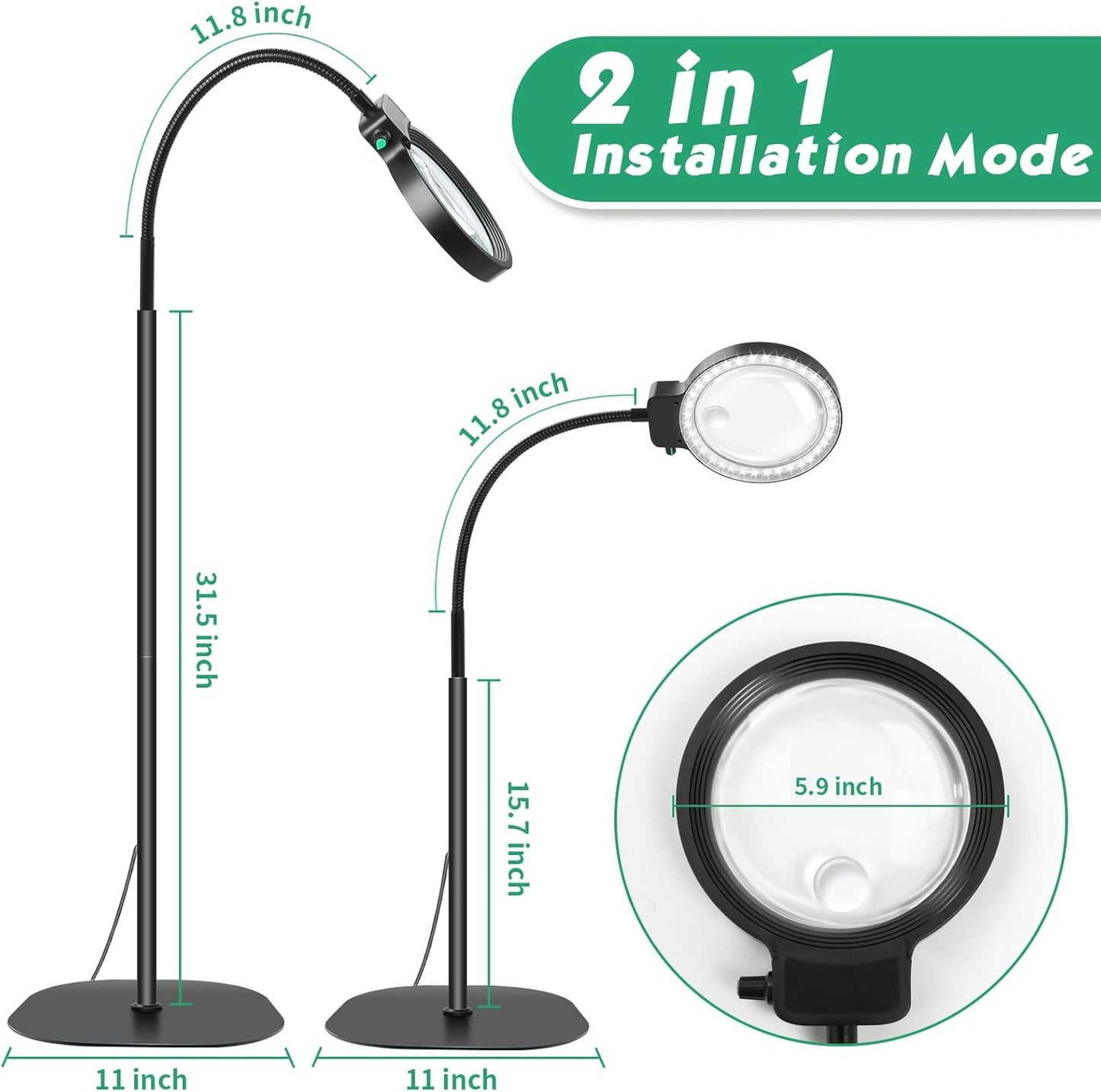 Lumivista LED Vergrootlamp met 10X en 30X Vergroting