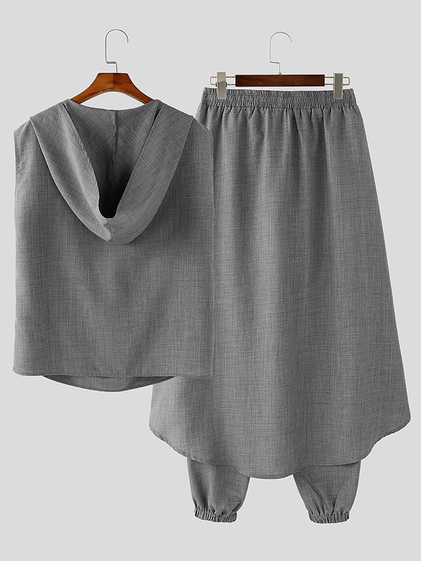 Zomerset voor Heren – Casual Polyester Hoodie en Broek in Effenkleurig Design