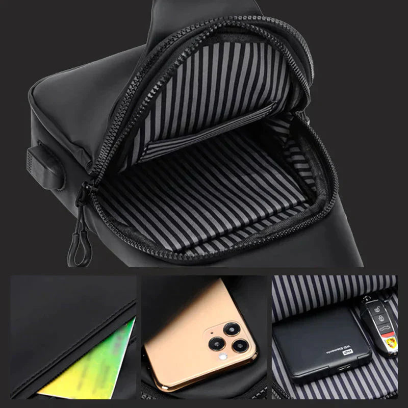 UrbanShield Waterdichte Crossbody Tas met Anti-Diefstal Design