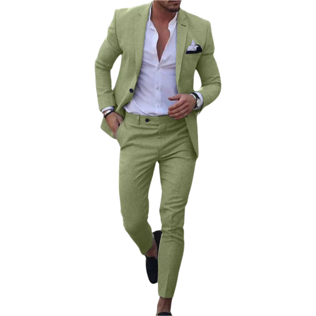 Verano Slimfit Zomerkostuum – Licht Linnen Herenpak 2-delig met Blazer & Broek voor Formele en Casual Gelegenheden