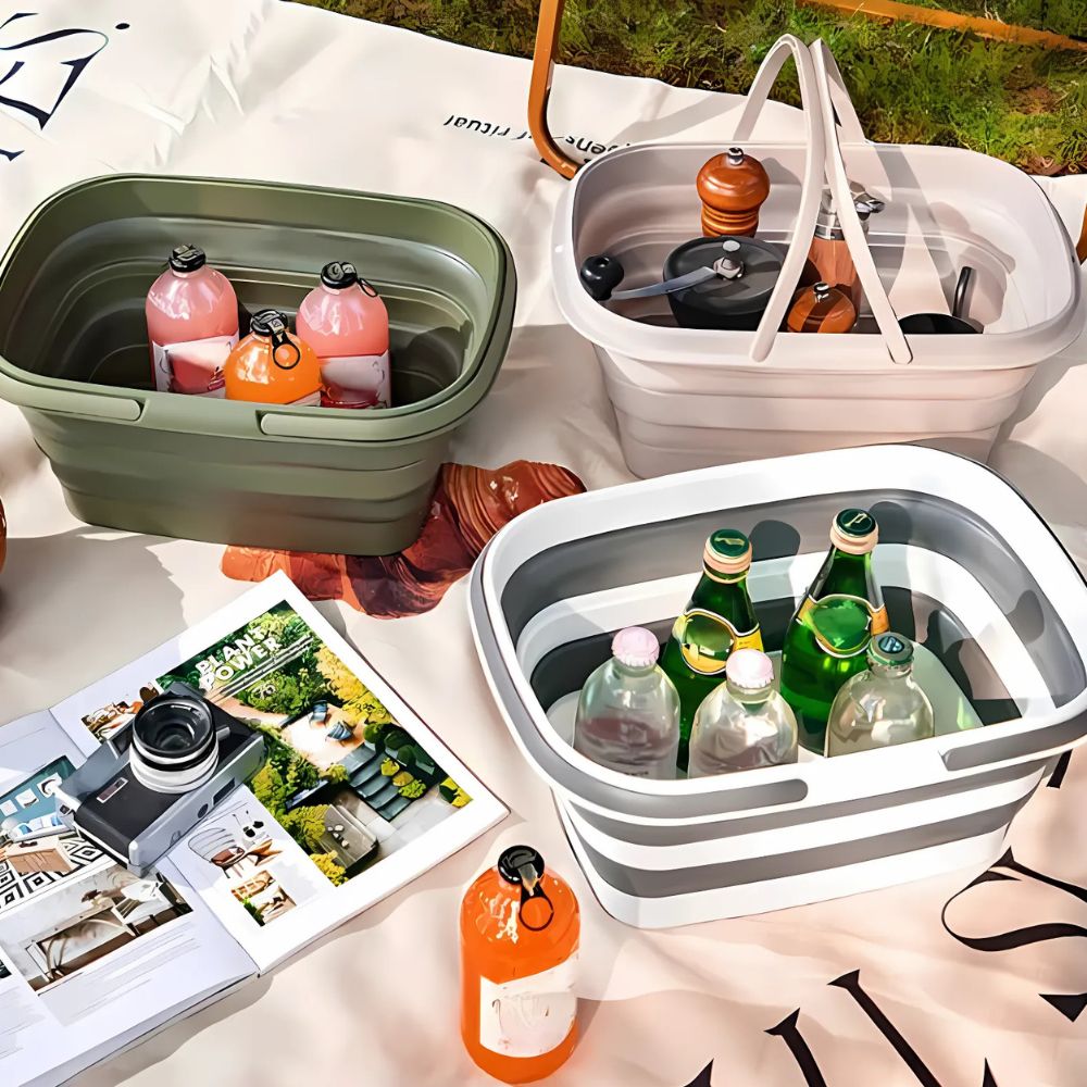 Opvouwbare Ultra Flex Multi-Use Mand – Voor Kamperen, BBQ en Huishoudelijk Gebruik