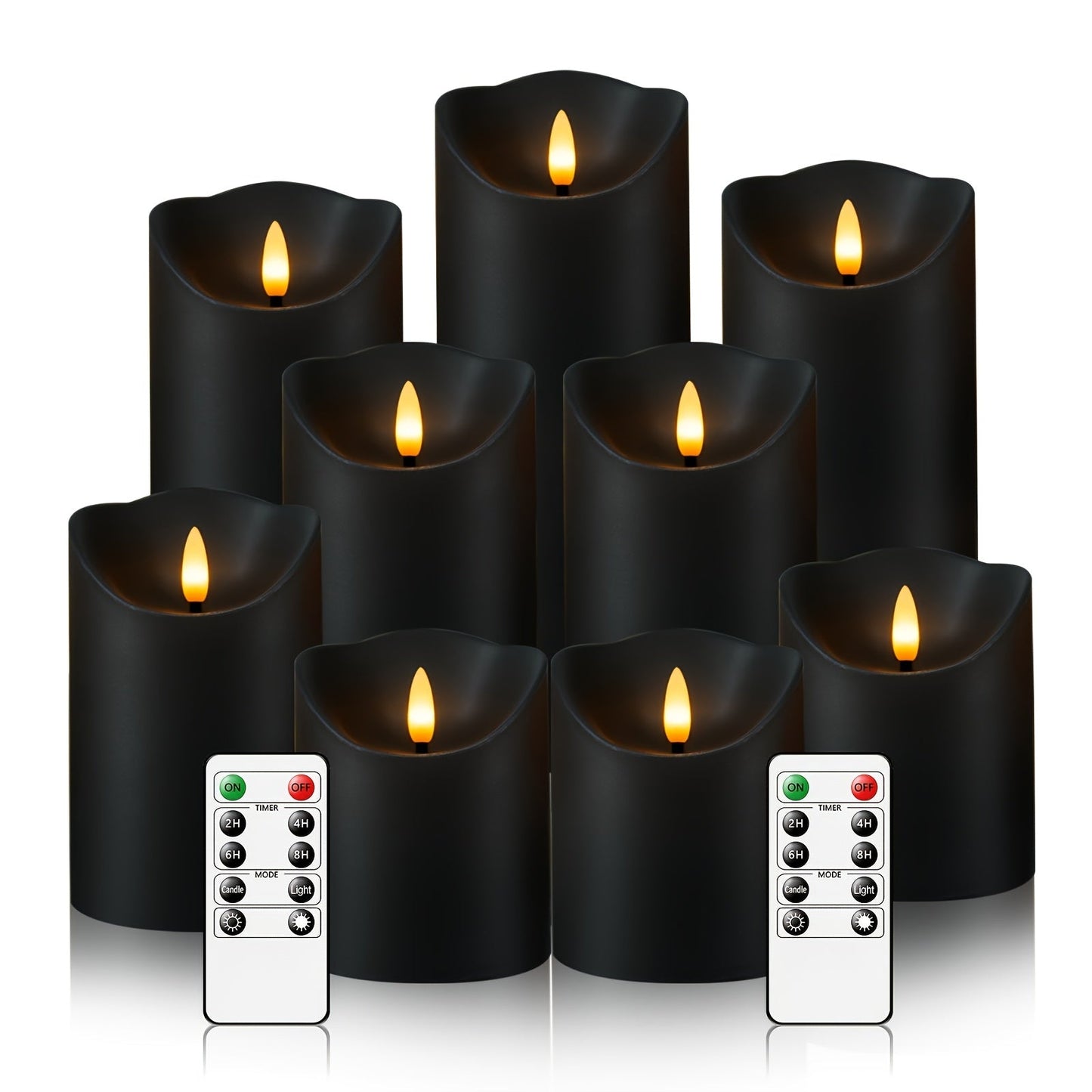GlowLuxe Vlamloze LED-Kaarsen Set (9-delig) – Met Afstandsbediening en Glitterafwerking