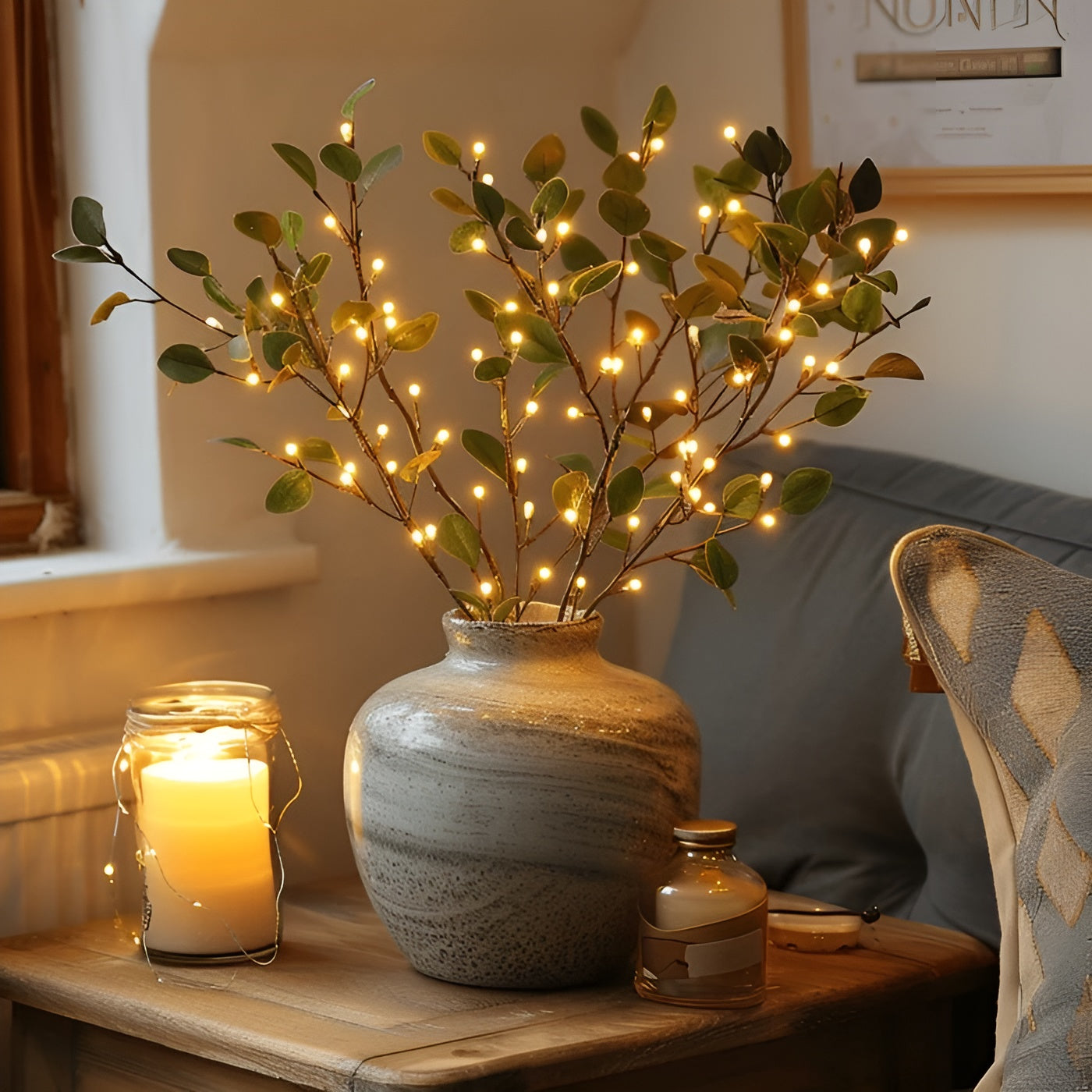 EverLeaf Light – Natuurlijke Olijftak LED Lamp voor Sfeervolle Verlichting