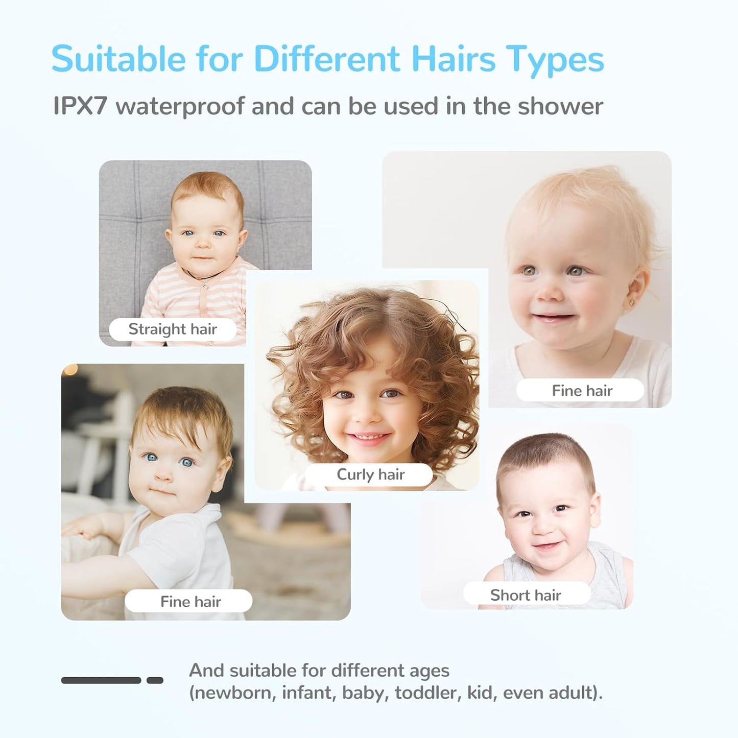 Baby Haartrimmer met Stofzuigsysteem – Waterdichte Oplaadbare Tondeuse met Opbergdoos