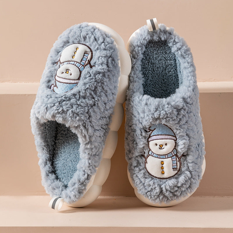 Warme Pluche Huissloffen met Antislip Zool