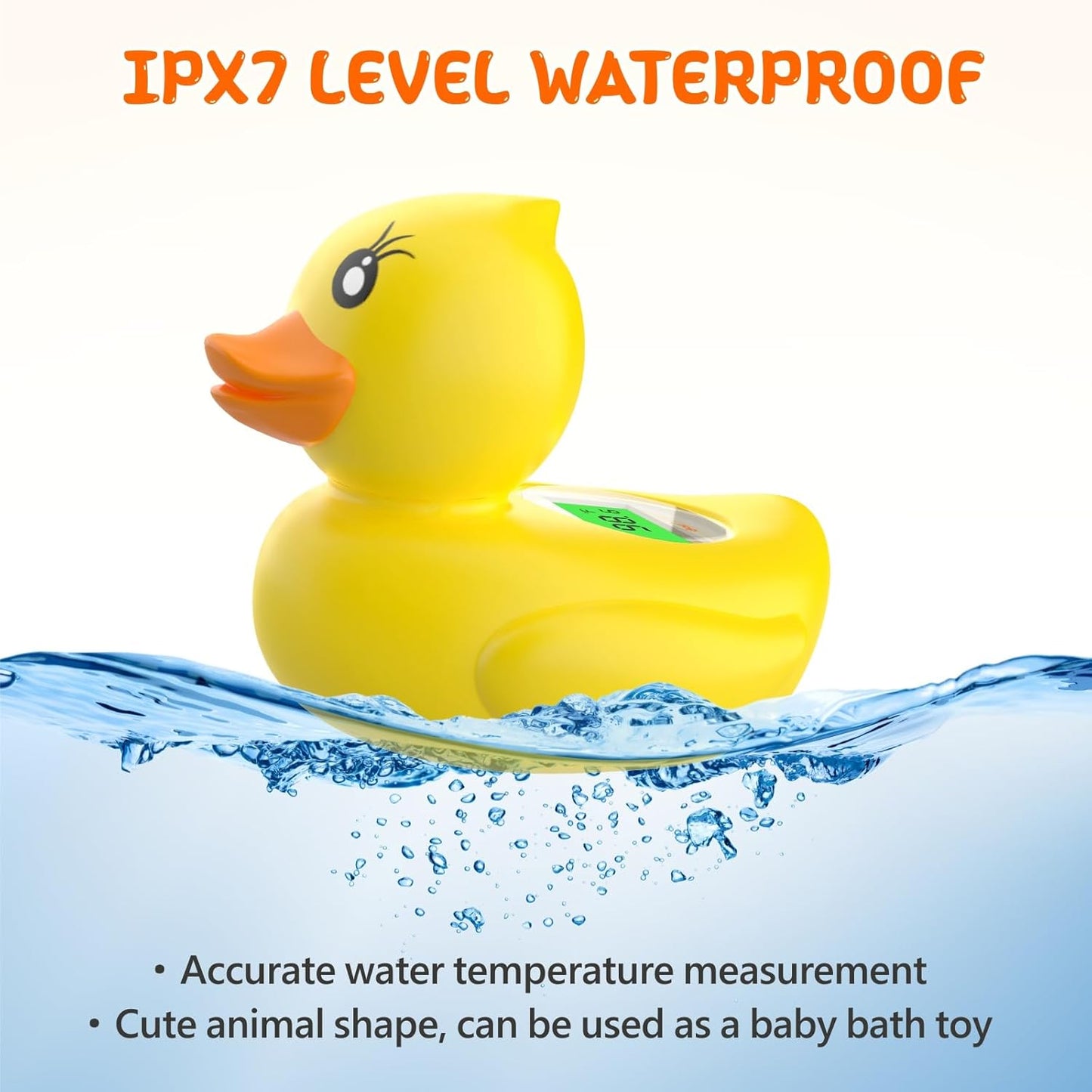 AquaVeilig Baby Badthermometer – Digitaal Display met 3 Kleuren en Temperatuurwaarschuwing