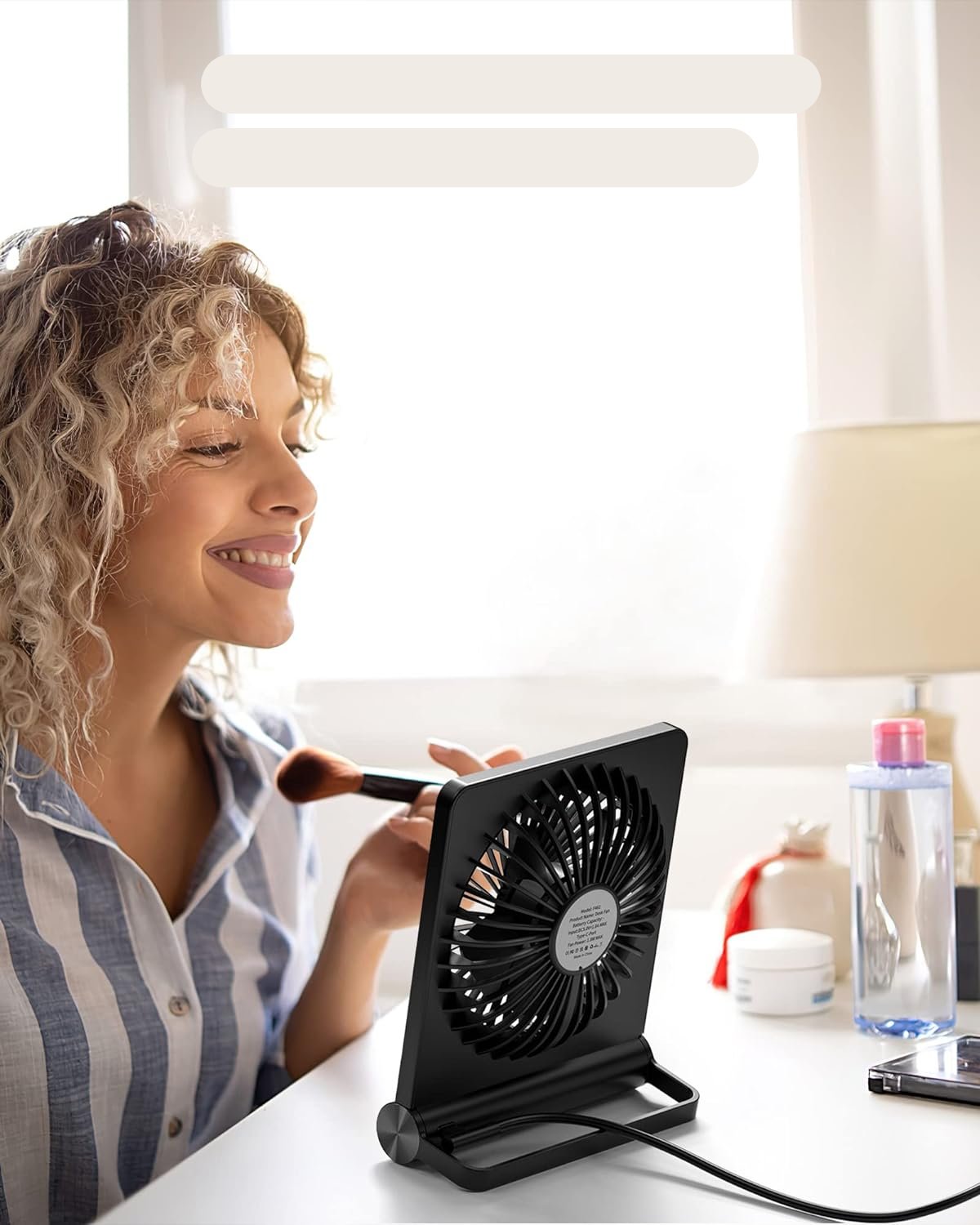 Ultra-Stille Tafelventilator met USB – Compact & Krachtig
