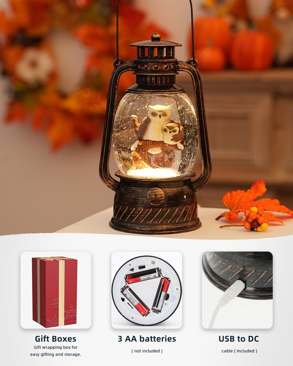 Herfstglans Decoratieve Lamp met Pompoenen – Warm LED-licht en 6-uurs Timer