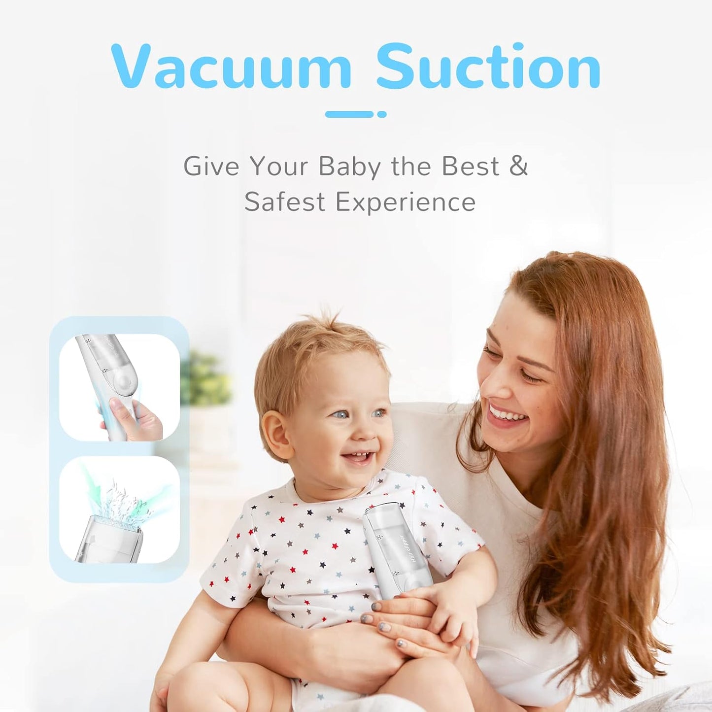 Baby Haartrimmer met Stofzuigsysteem – Waterdichte Oplaadbare Tondeuse met Opbergdoos